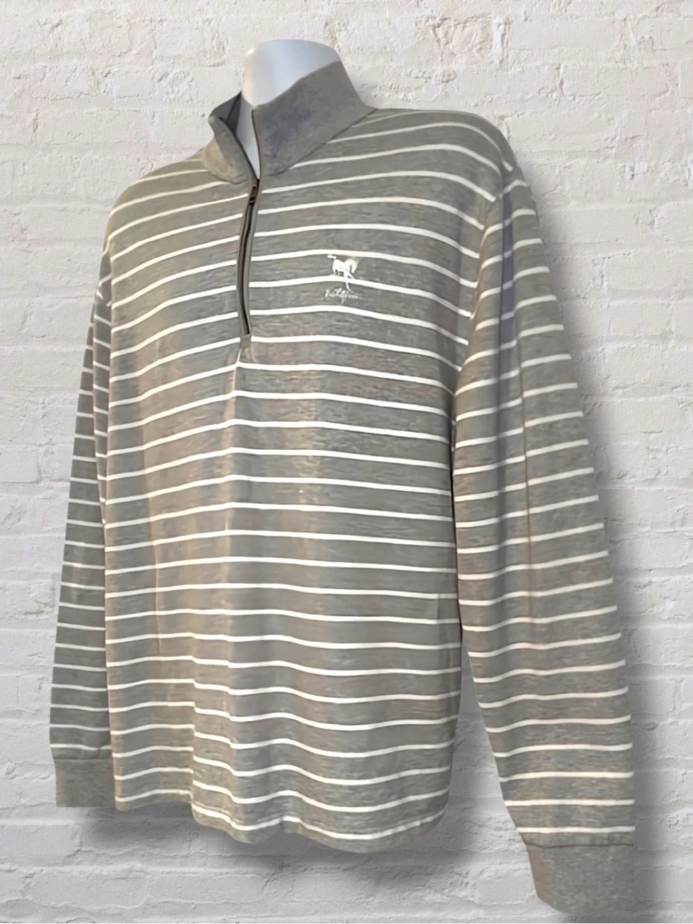 Polo Golf Ralph Lauren XL Gray Striped Wildfire Quarter Zip Water-Repellent